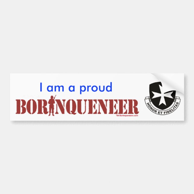 Stolzes Borinqueneer - Autoaufkleber (Vorne)