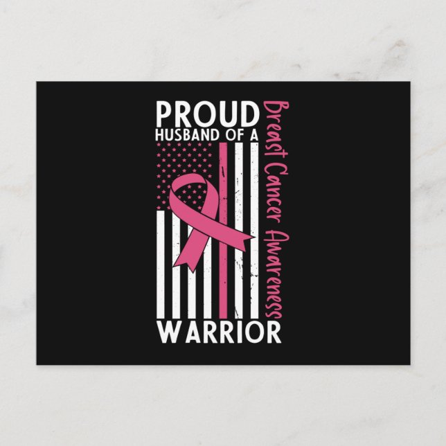 Stolzes Ehemann einer Brustkrebs-Krieger-Ehefrau Postkarte (Vorderseite)
