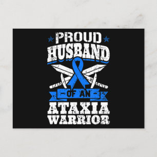 Stolzes Ehemann eines Ataxia Warrior Awareness Rib Postkarte
