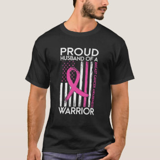 Stolzes Ehemann eines Brustkrebses eines Kriegers T-Shirt