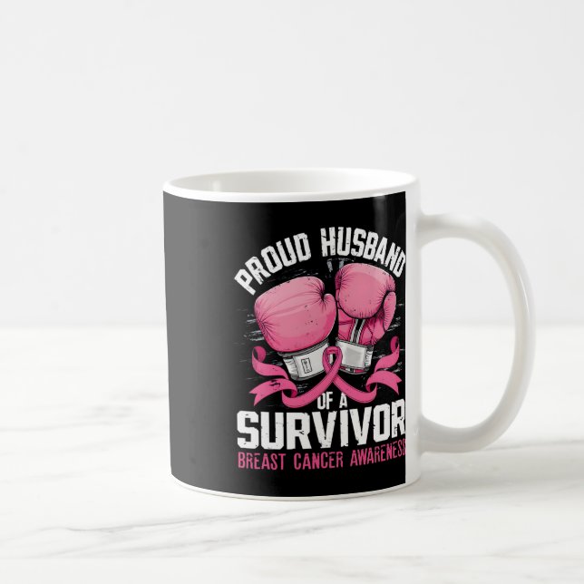 Stolzes Ehemann eines Überlebenden Boxhandschuhe B Kaffeetasse (Rechts)