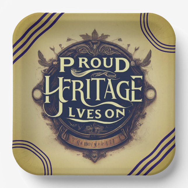 Stolzes Erbe lebt weiter Pappteller (Vorderseite)