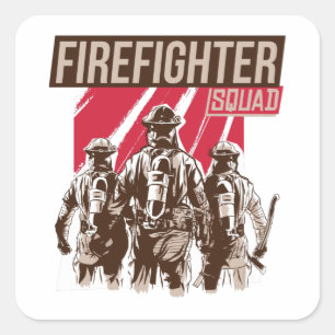 Stolzes Feuerwehrschiff Quadratischer Aufkleber