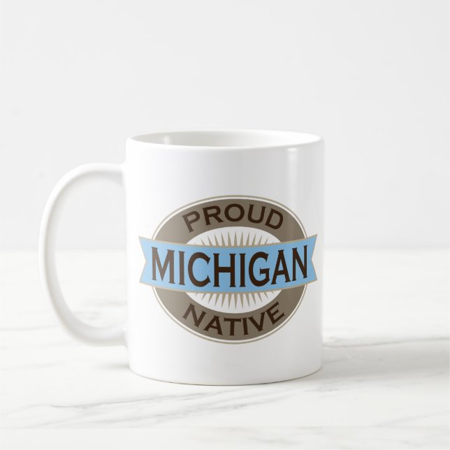 Stolzes GetränkeTassen-Geschenk Michigans Kaffeetasse (Links)