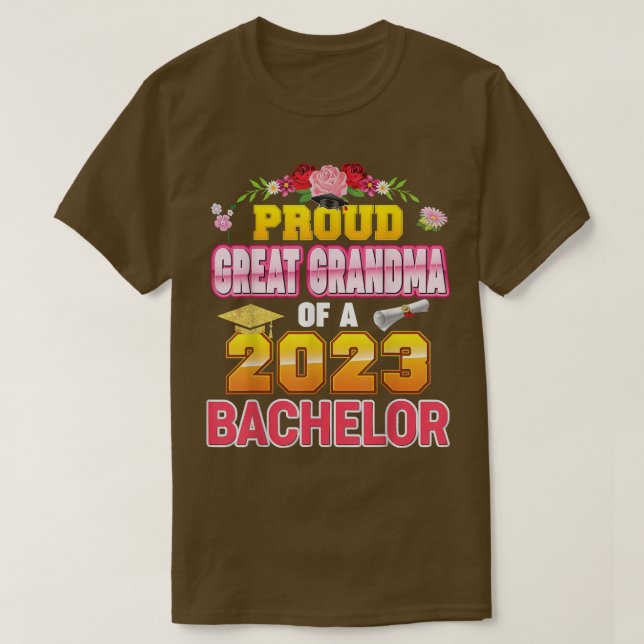 Stolzes großes Oma einer Klasse 2023 Bachelor hoch T-Shirt (Design vorne)