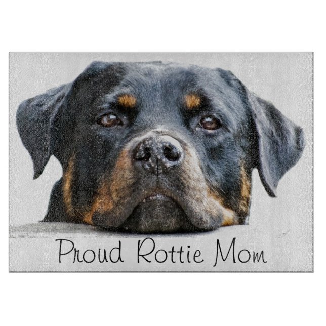 Stolzes Hundegesicht Rottie Mama-| Rottweiler Schneidebrett (Vorderseite)