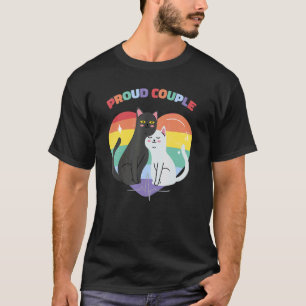 Stolzes Katzenpaar Lgbt Gay Lesbisch Regenbogen S T-Shirt