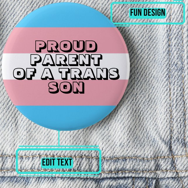 Stolzes Kind eines Trans Son Button (Please enjoy our LGBTQ+ ally products)