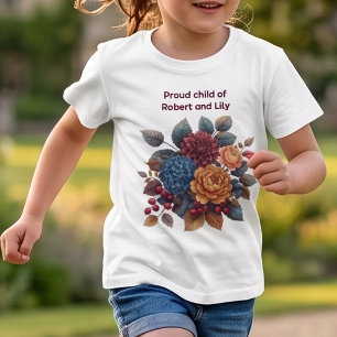 Stolzes Kind Vintage-Reiches Blumen-Kinder-T-Shirt T-Shirt