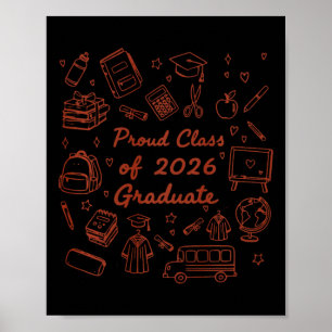 Stolzes Kl der Abschlussklasse 2026 Doodle Senior  Poster