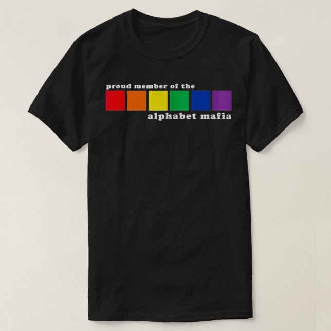 Stolzes Mitglied der Alphabet Mafia LGBTQ+ Pride G T-Shirt (Design vorne)