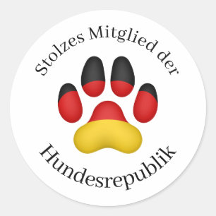 Stolzes Mitglied der Hundesrepublik German Dog Runder Aufkleber
