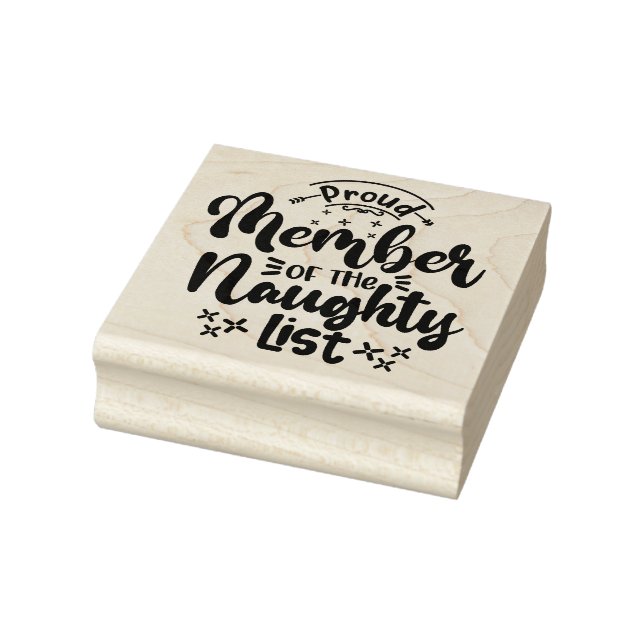Stolzes Mitglied der Naughty List Gummistempel (Stempel)