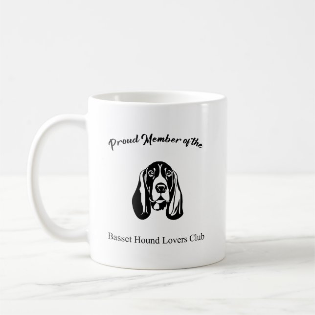 Stolzes Mitglied des Basset Hound Lovers Club Kaffeetasse (Links)