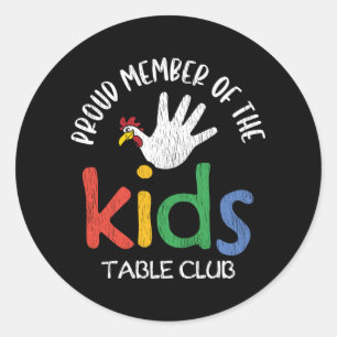 Stolzes Mitglied Des Kids Table Clubs Lustige Fami Runder Aufkleber