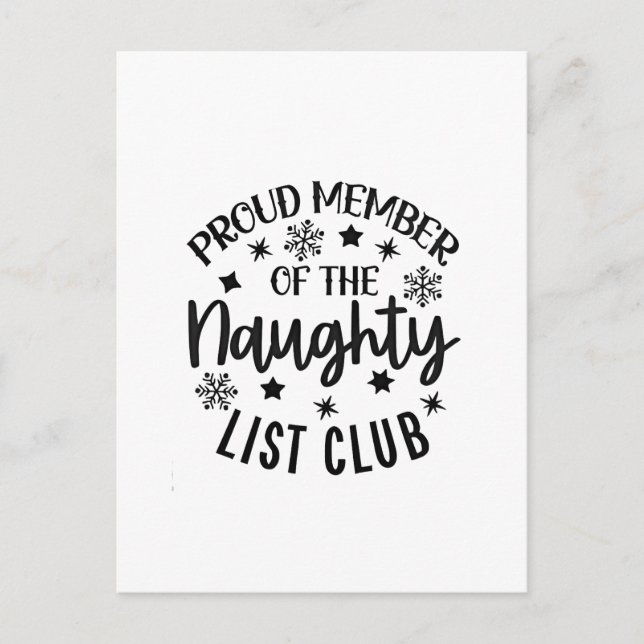 Stolzes Mitglied des Naughty List Club Weihnachten (Vorderseite)