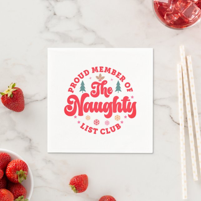 Stolzes Mitglied des Naughty List Club Weihnachten Serviette (Beispiel)