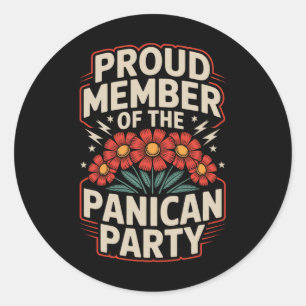 Stolzes Mitglied des Panican Party Floral Anti Tru Runder Aufkleber
