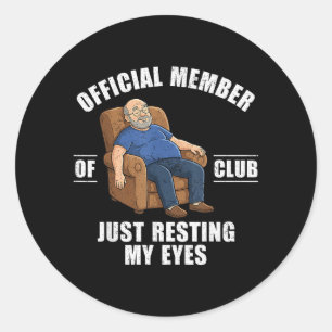 Stolzes Mitglied des Resting Eyes Club Dad Vaterta Runder Aufkleber