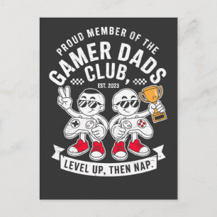 Stolzes Mitglied Gamer Dads Club Level Up Then Nap Postkarte