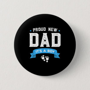 Stolzes neues Papa-Shirt Süß Es ist ein Junge Gesc Button