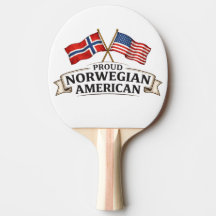 Stolzes norwegisch-amerikanisches Ping-Pong-Schläg