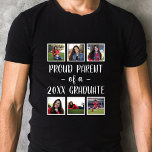 Stolzes Parent eines Graduate SIX Foto Abschluss T-Shirt<br><div class="desc">Dieser moderne Abschluss T - Shirt verfügt über moderne Skripttexte in weißen und SIX quadratischen Fotos auf schwarzem Hintergrund. Alle Farben und Texte sind individuell einstellbar! Dieses Shirt ist ein wunderbares Geschenk für jeden Elternteil!</div>