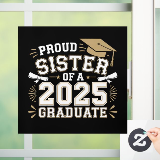 Stolzes Register einer 2025-Graduatenfamilie Fensteraufkleber (Zuhause)