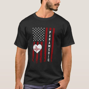 Stolzes Rettungsdienstleben Amerikanische Flagge R T-Shirt