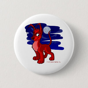 Stolzes rotes Gelert durch Mondschein Button