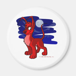 Stolzes rotes Gelert durch Mondschein Magnet