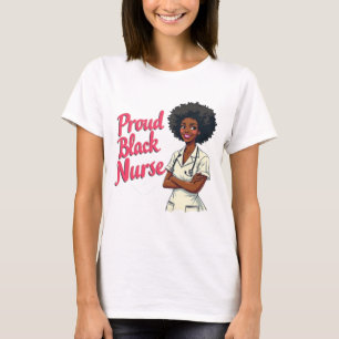 Stolzes schwarzes Pflegekraft-Design T-Shirt