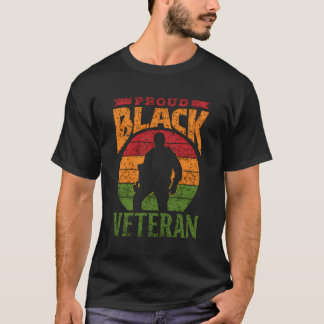 Stolzes schwarzes Veteran Soldat Afrikanischer Mil T-Shirt