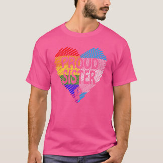 Stolzes Sisterblatt mit Regenbogen und Transgender T-Shirt