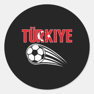 Stolzes Türkei-Fußballfanshirt - Türkiye Footll L Runder Aufkleber