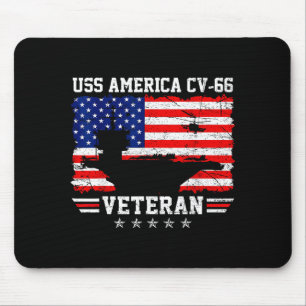 Stolzes USS America CV-66 Veteranenflag Flugzeug Mousepad
