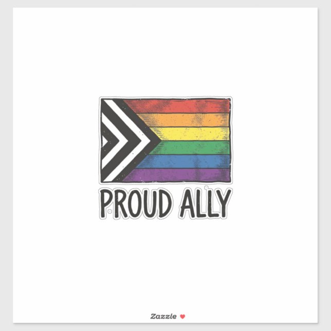 Stolzes Verbündeter Pride Flag Vector T-Shirt Desi Aufkleber (Blatt)