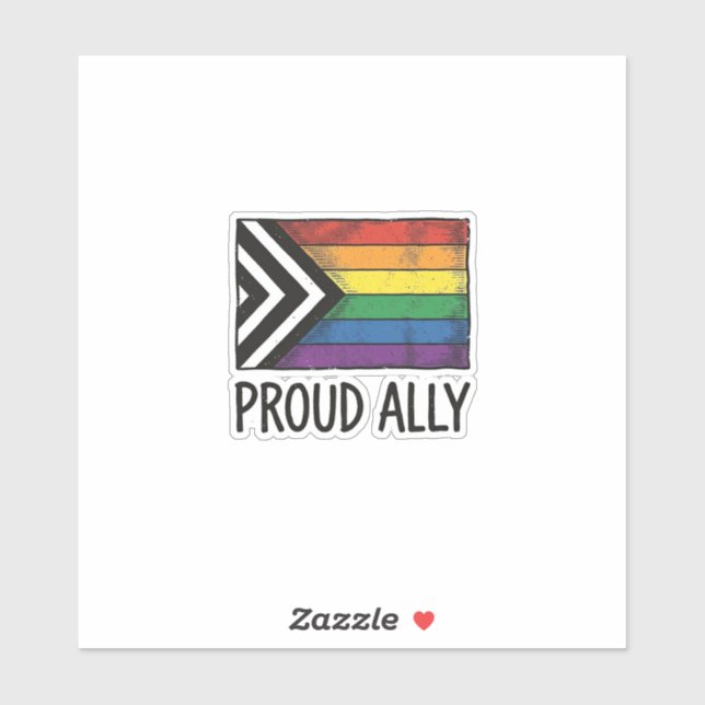 Stolzes Verbündeter Pride Flag Vector T-Shirt Desi Aufkleber (Blatt)