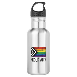 Stolzes Verbündeter Pride Flag Vector T-Shirt Desi Edelstahlflasche