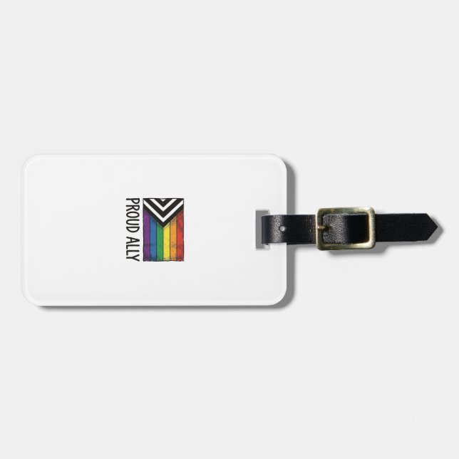 Stolzes Verbündeter Pride Flag Vector T-Shirt Desi Gepäckanhänger (Vorderseite horizontal)