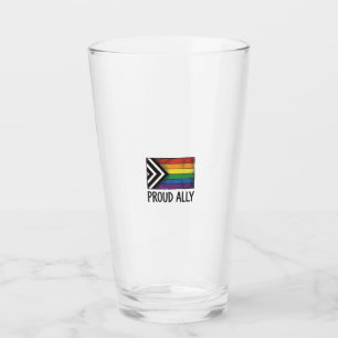 Stolzes Verbündeter Pride Flag Vector T-Shirt Desi Glas