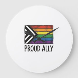 Stolzes Verbündeter Pride Flag Vector T-Shirt Desi Große Wanduhr