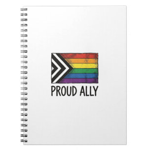 Stolzes Verbündeter Pride Flag Vector T-Shirt Desi Notizblock