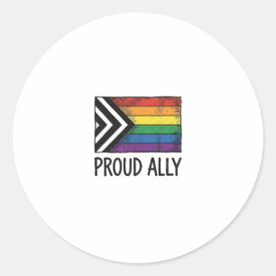 Stolzes Verbündeter Pride Flag Vector T-Shirt Desi Runder Aufkleber