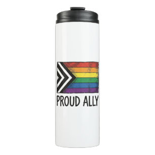 Stolzes Verbündeter Pride Flag Vector T-Shirt Desi Thermosbecher