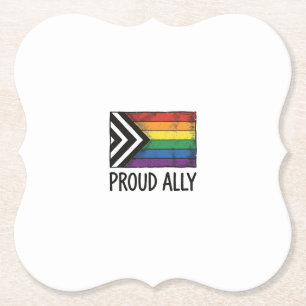 Stolzes Verbündeter Pride Flag Vector T-Shirt Desi Untersetzer