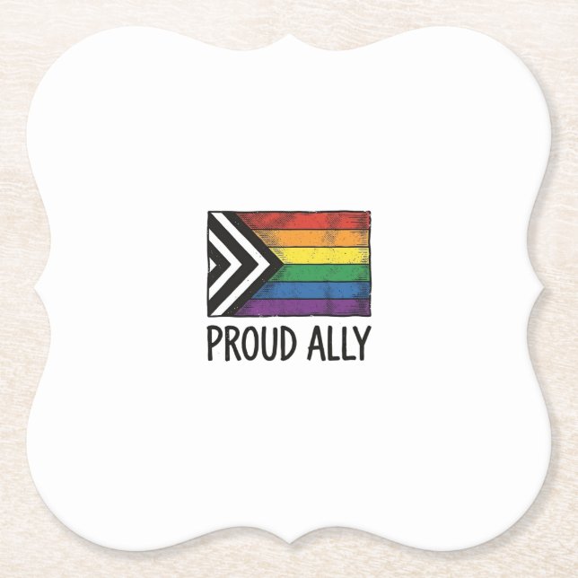 Stolzes Verbündeter Pride Flag Vector T-Shirt Desi Untersetzer (Vorderseite)
