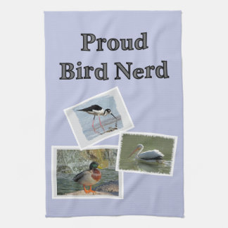 Stolzes-Vogel-Nerd-Scrapbook-Style-Vogelfotos Geschirrtuch