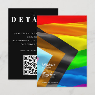 Stolzflagge-Typografie Schwarze Gay-Hochzeitsdetai Begleitkarte