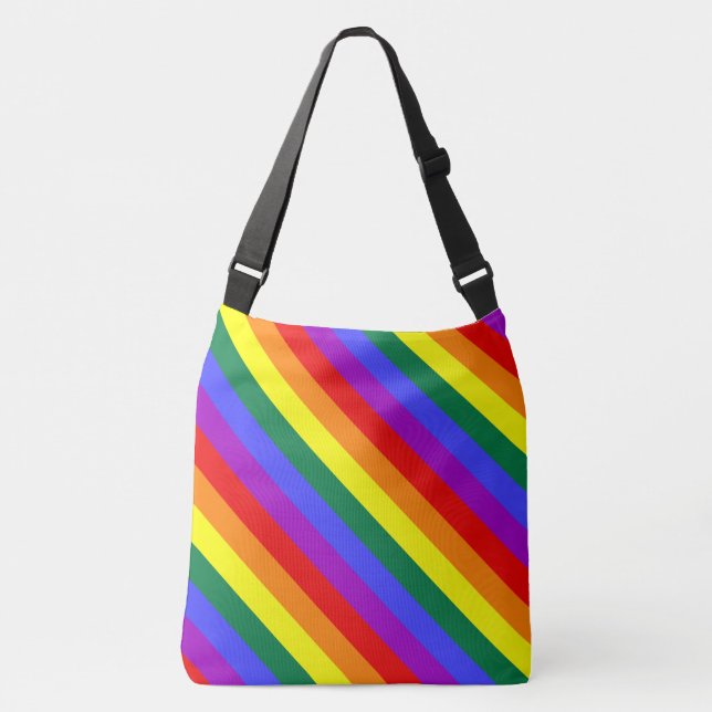 Stolzflaggenregenbogenkreuz-Leichensack Tragetaschen Mit Langen Trägern (Vorderseite)